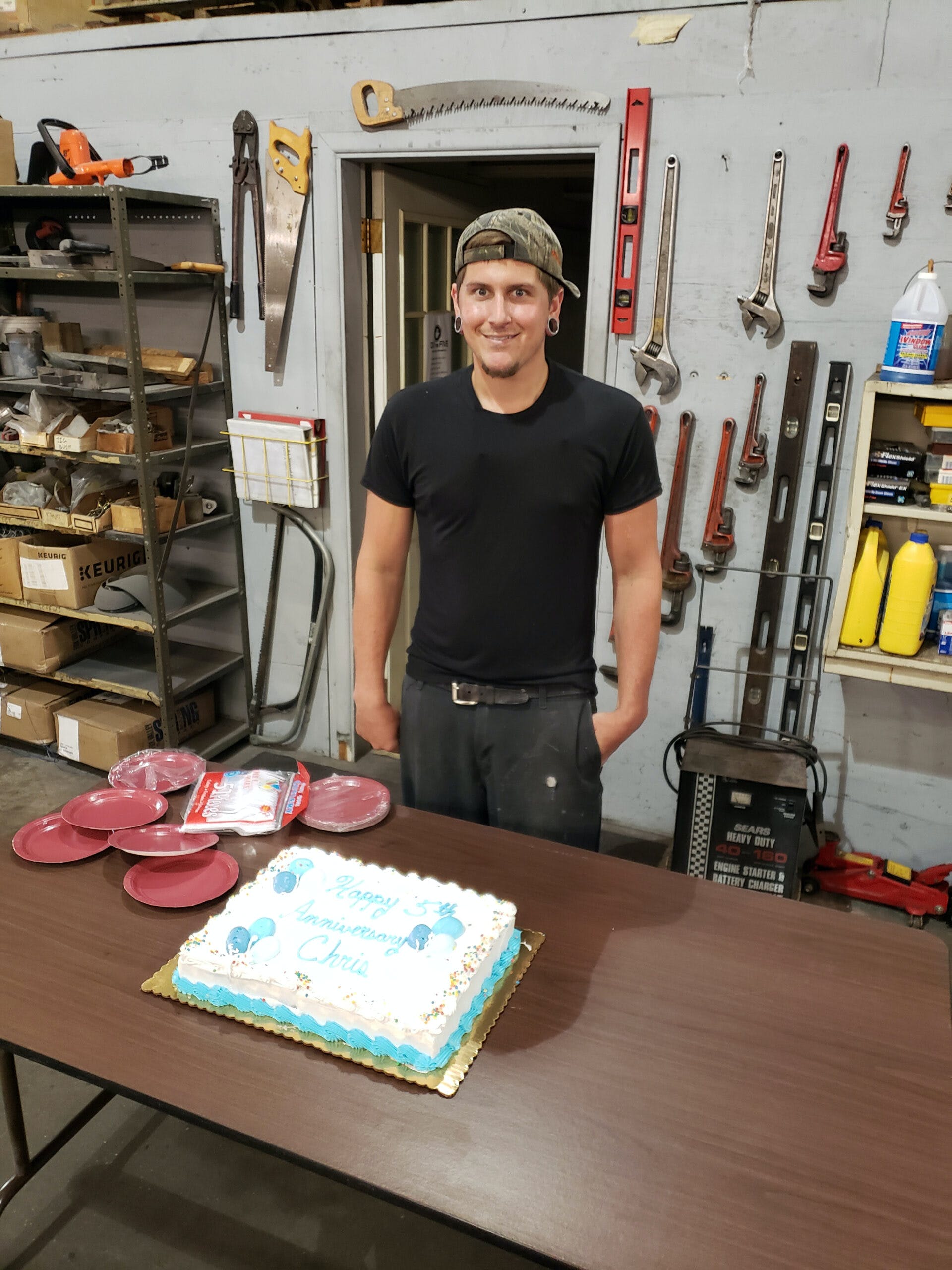 Welder Chris Longhi has been with us for 5 years