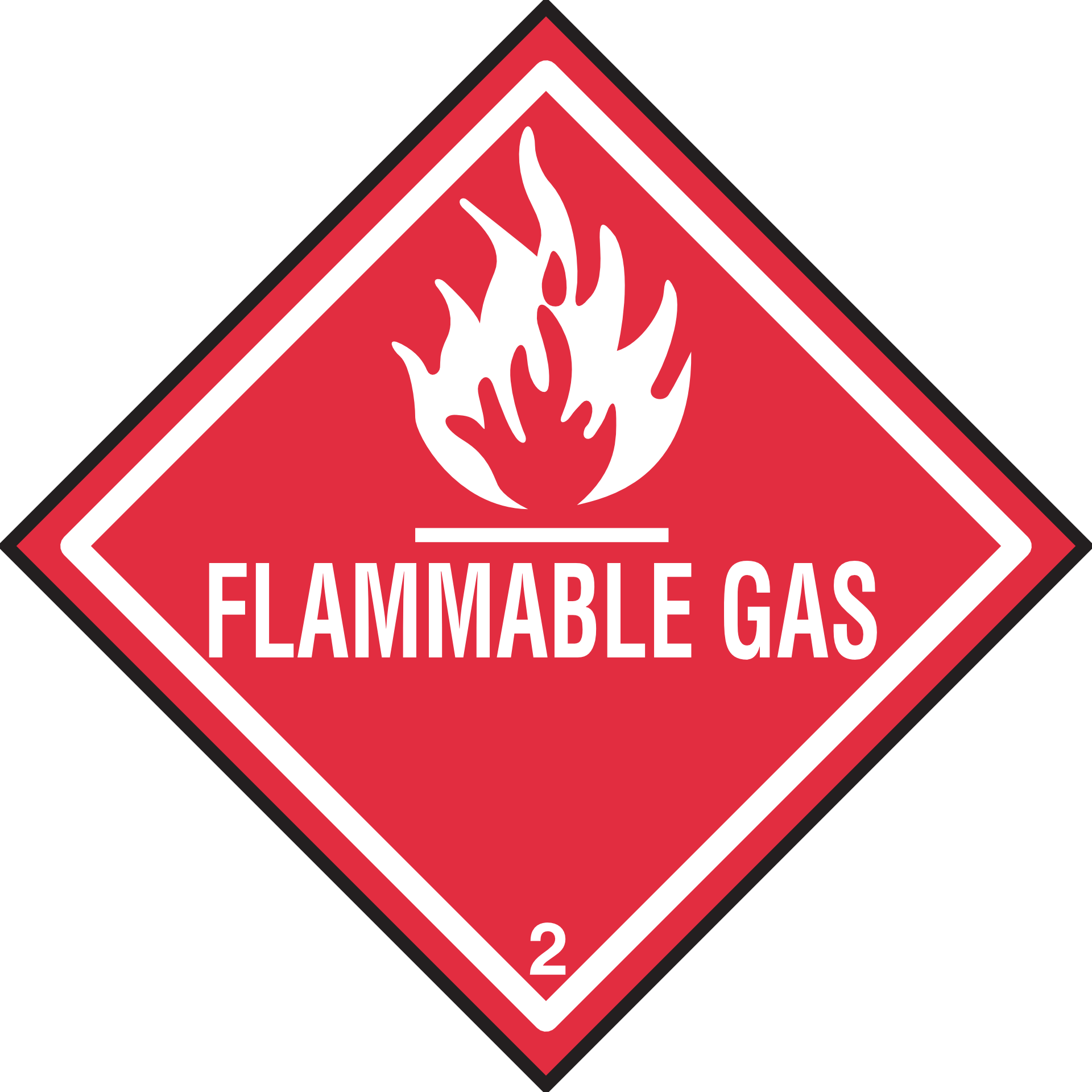 Flammable gas NFPA warning label