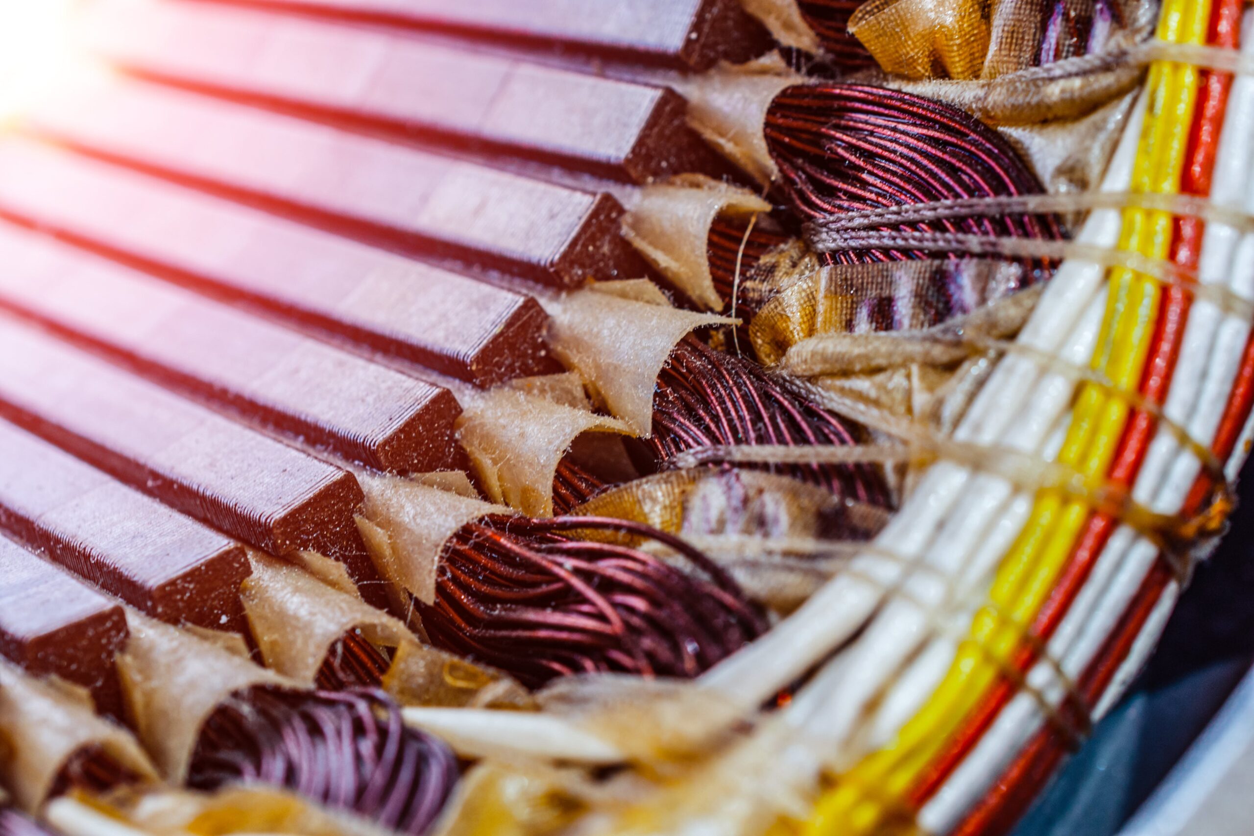 Electric Motor Stator With Winding Coil , View Of Inside Of Elec