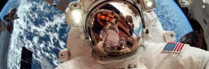 International Space Station and astronaut in outer space
