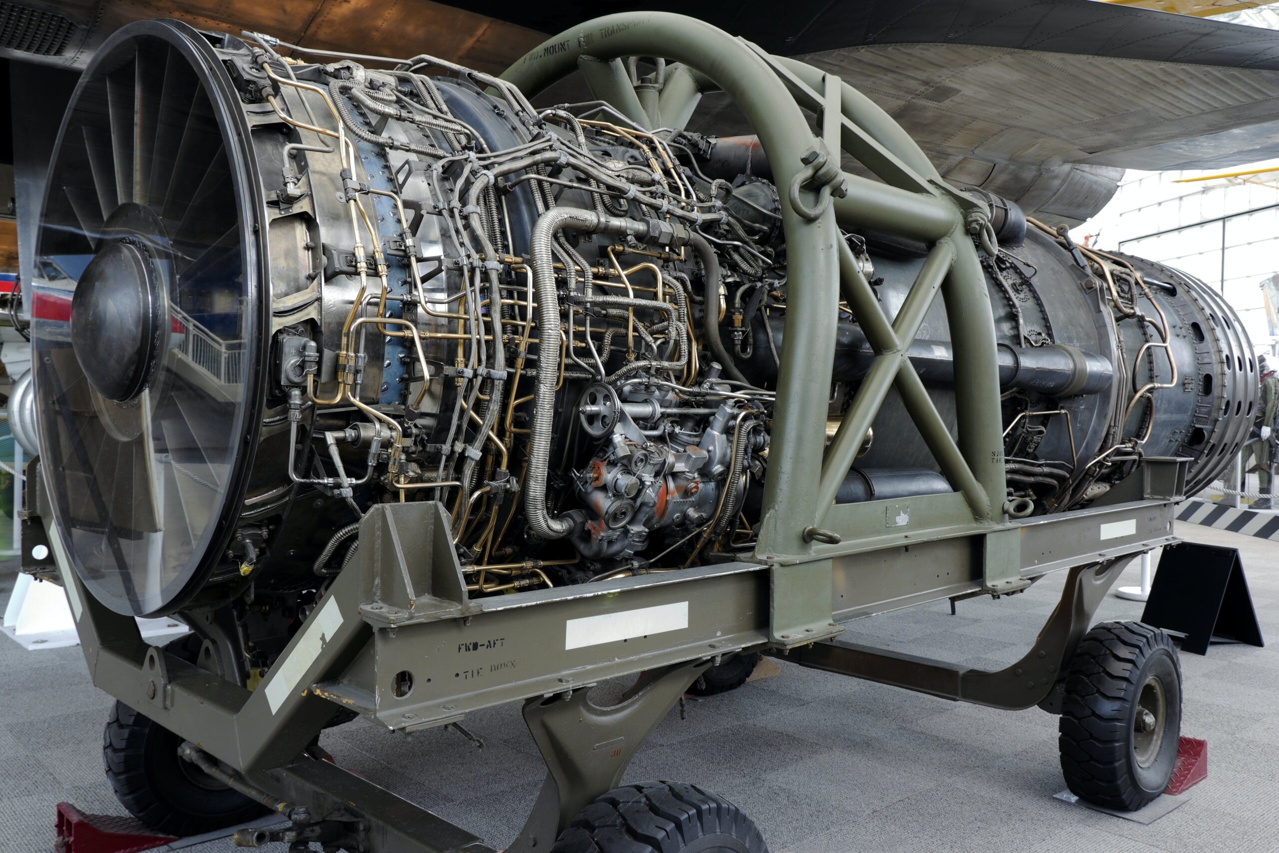Striped jet engine